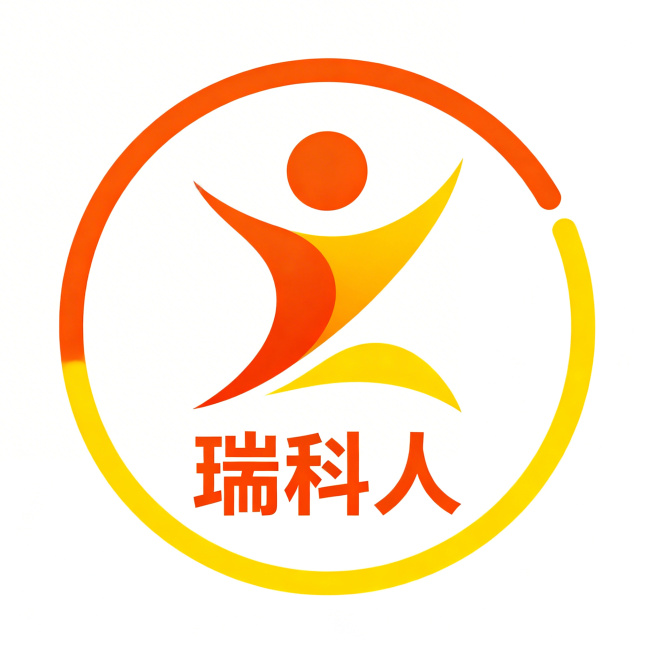 为瑞科生物公司设计一个高大上的圆形图标，主题是"瑞科人"，主色调为橘红和明黄色，图标整体背景为纯白色，设计风格简约高端大气，保持和前面图标一致的设计色调统一，线条流畅，生物科技感预览效果
