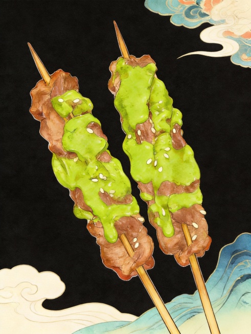 酱料换成绿色预览效果