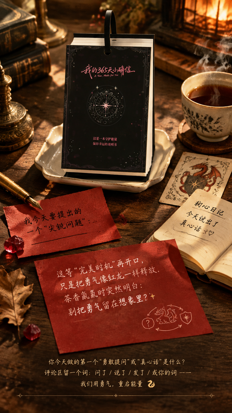 以参考图中的黑色台历（我的365天小确信日历）为主体，生成一张… - 图片创意预览
