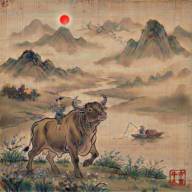 太阳和牛都缩小二分之一预览效果