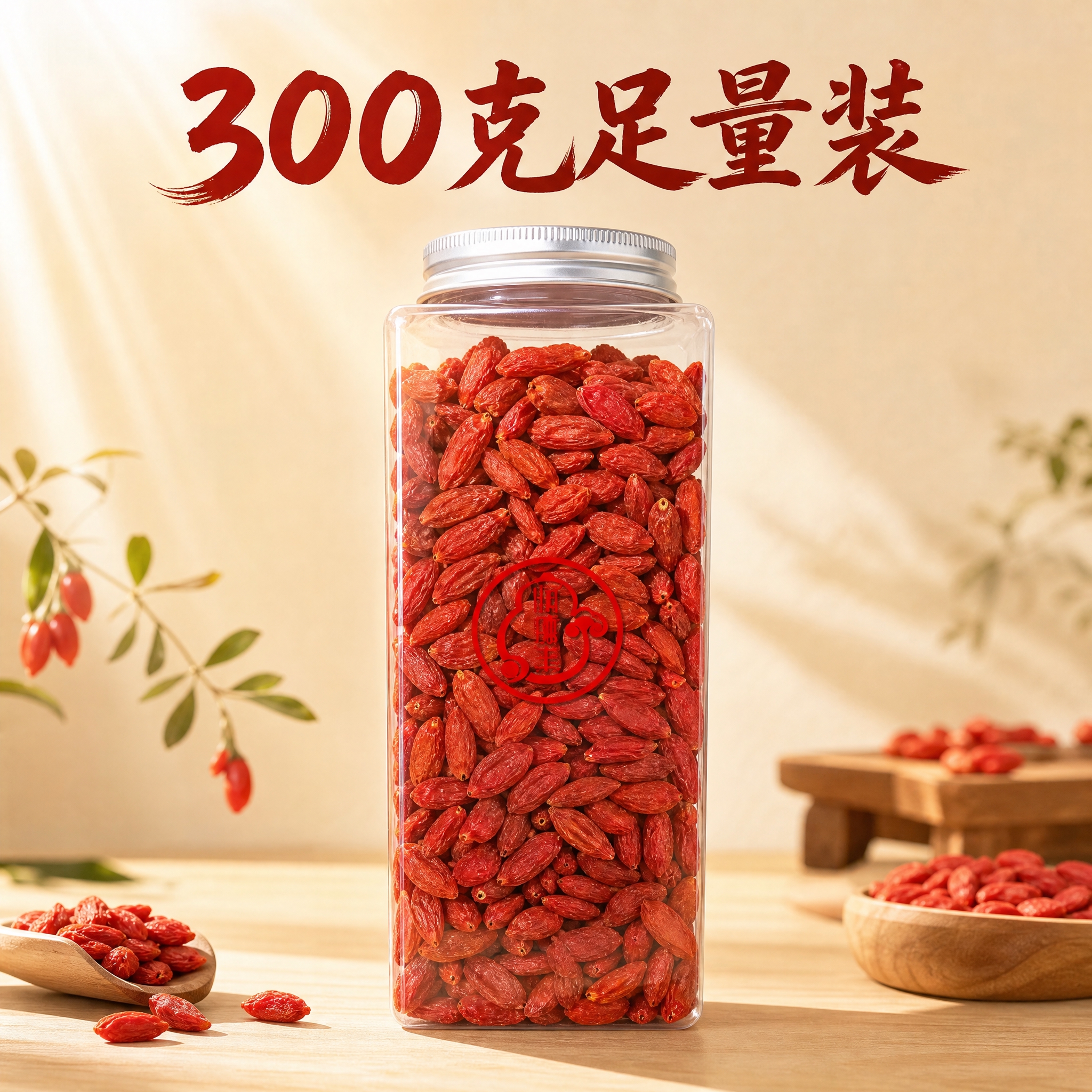 [主图-3] 红枸杞产品包装图，突出300克足量装，展示包装全… - 图片创意预览