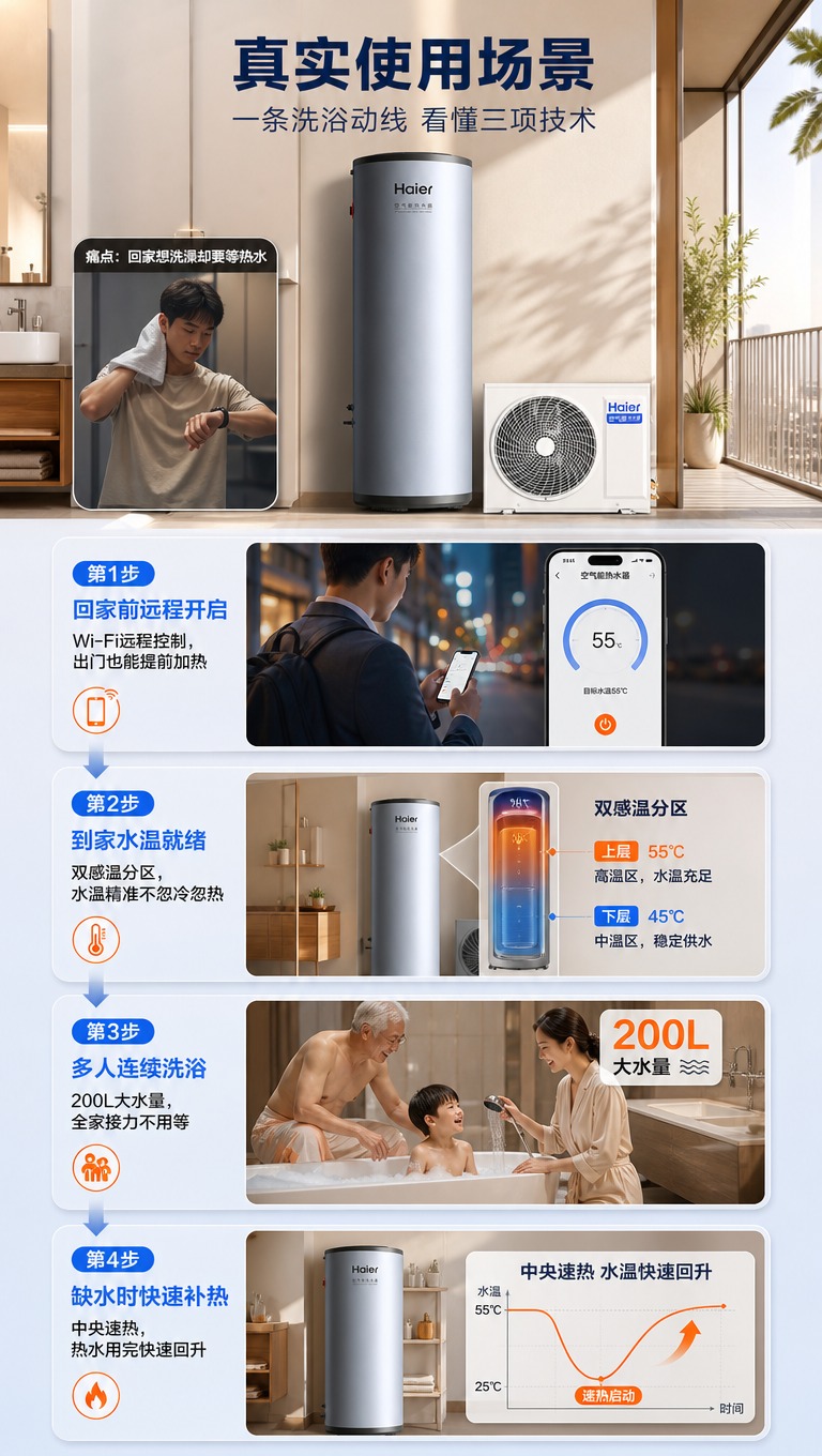 [商品] 使用【图1】海尔QFE7A空气能热水器；保留银灰水箱… - 图片创意预览