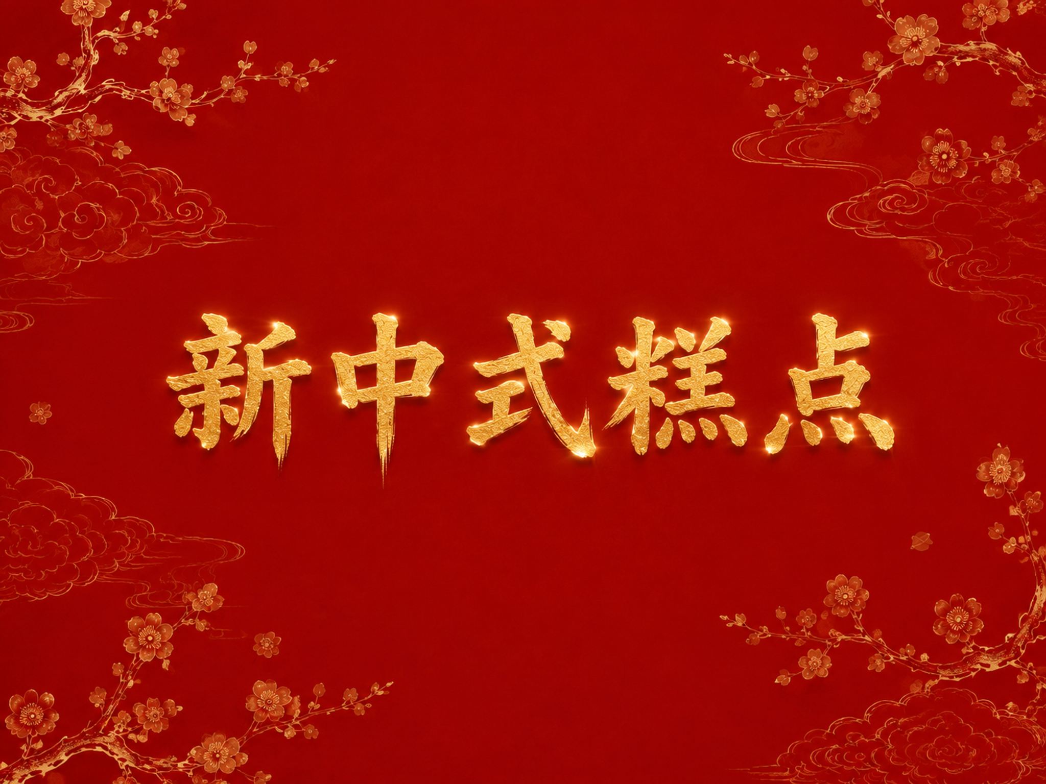 基于参考图重新生成，纯红色背景，新中式风格。画面中央只有正楷字… - 图片创意预览