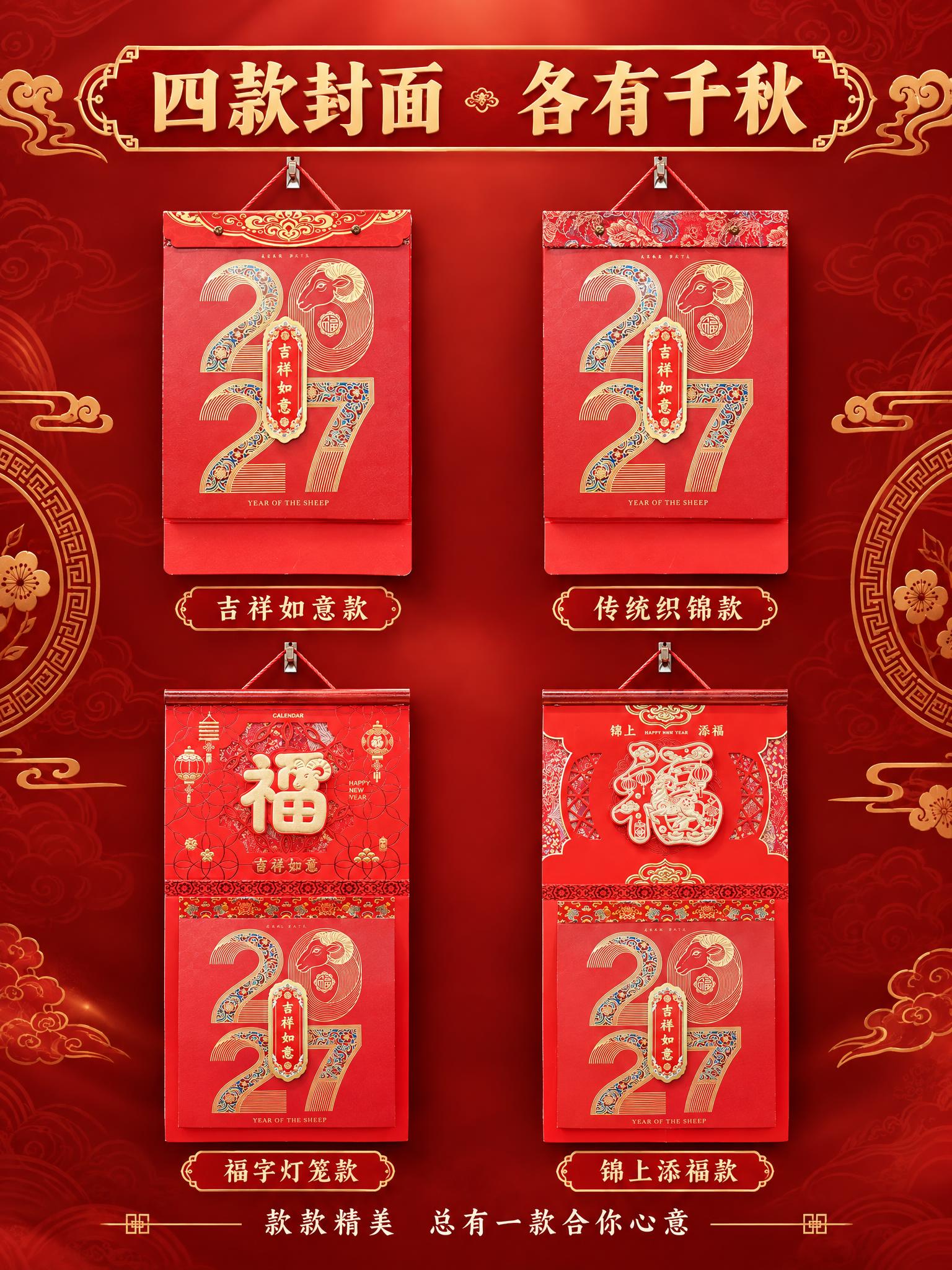 [商品] 使用【图1】【图2】【图3】【图4】2027羊年八开… - 图片创意预览