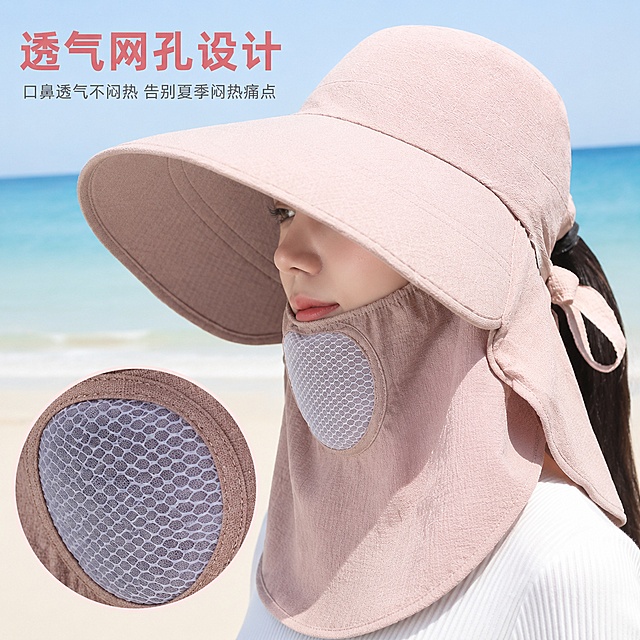「图片1」「图片1」「图片1」「图片1」「图片1」，生成一套主图（5张），商品名称是夏日全防护防晒帽，卖点是360°全防护 — 面部+颈部一体覆盖
透气网孔 — 口鼻处网孔设计，解决闷热痛点
可拆卸面罩（纯色款）— 一帽两戴，灵活切换
速干面料 — 轻薄凉爽，夏季友好，适配1688平台，主图比例为1:1