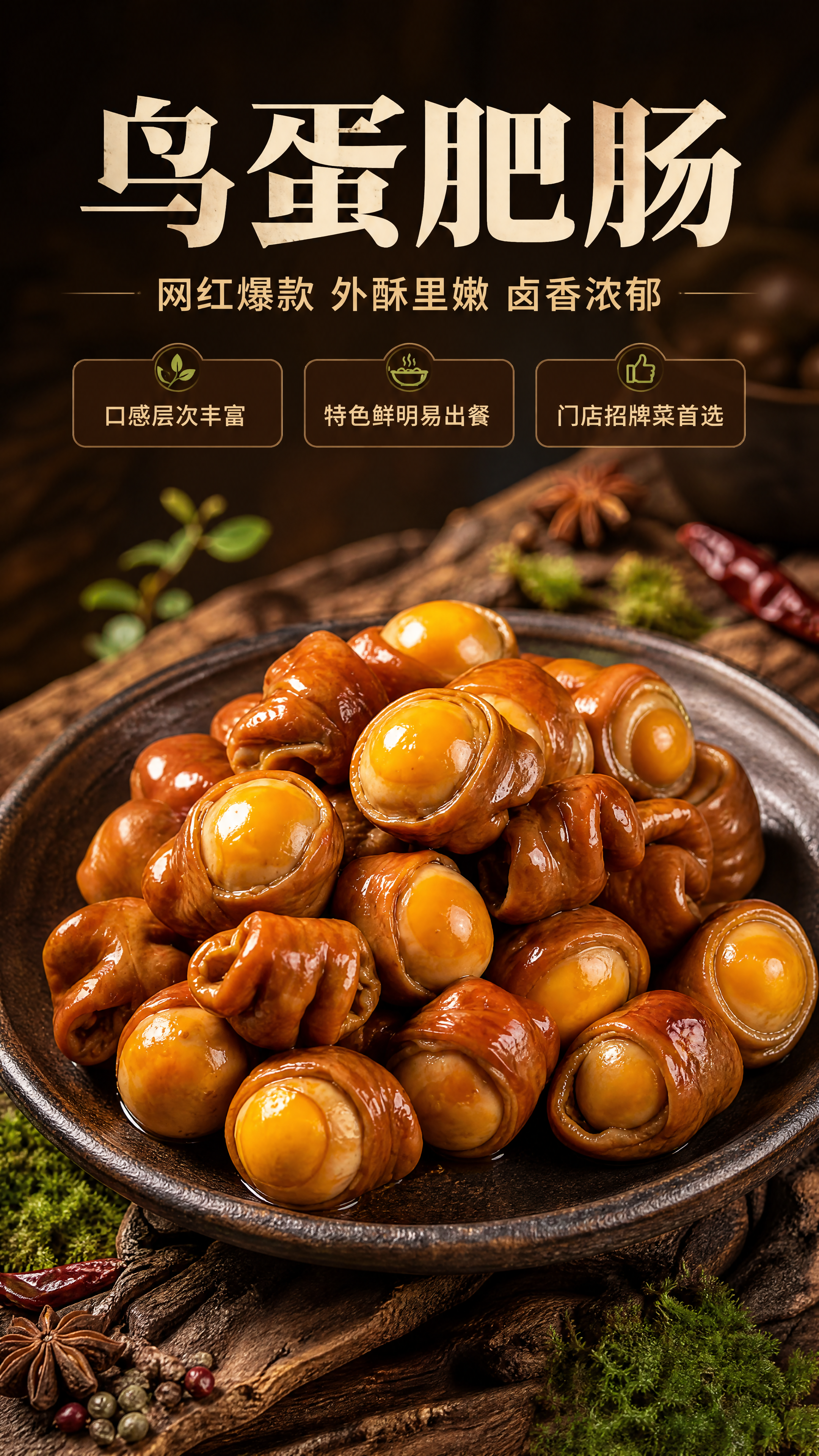 [商品] 使用【图1】鸟蛋肥肠产品图；保留肥肠包裹鸟蛋的结构、… - 图片创意预览