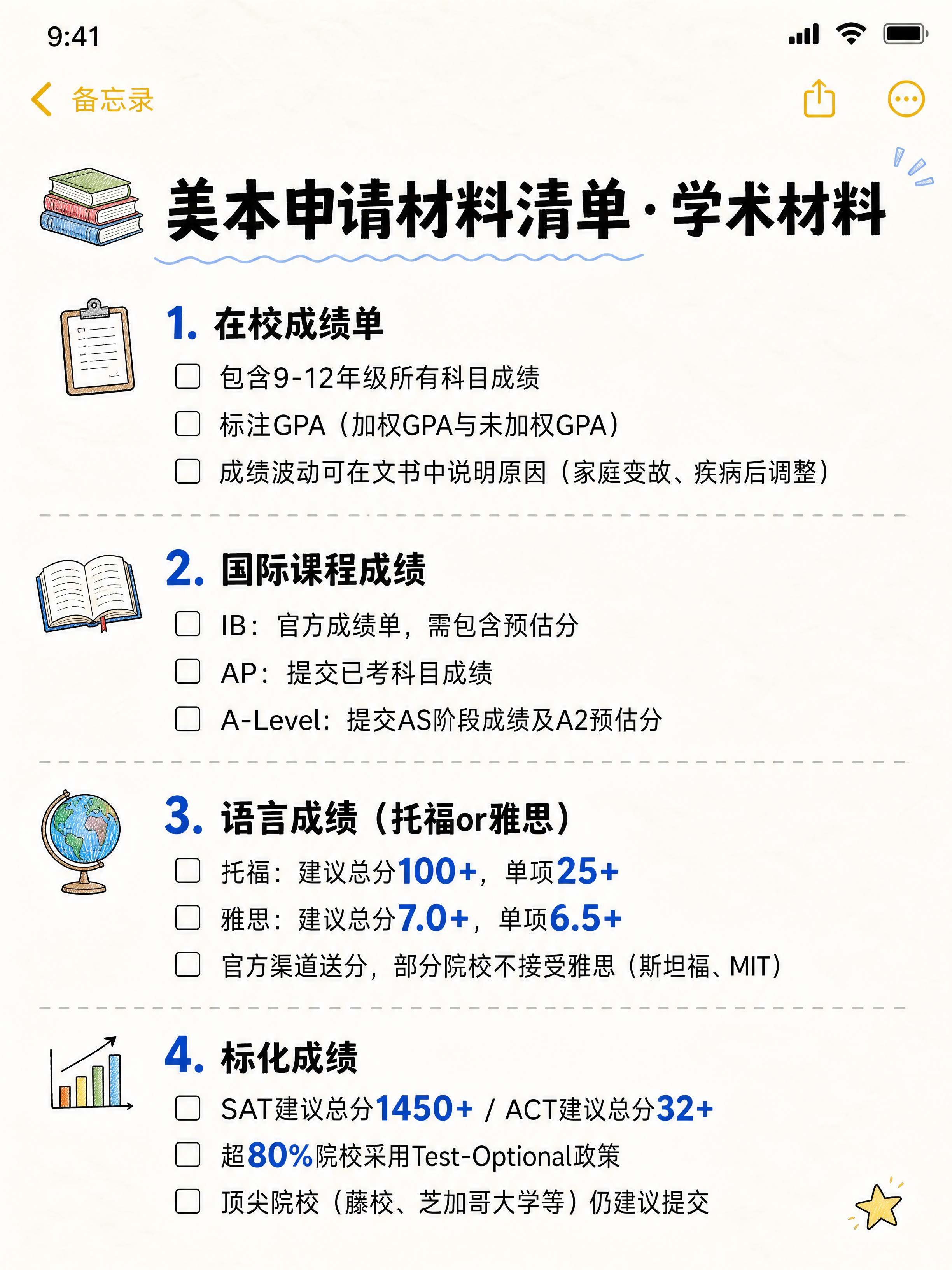 小红书笔记内页，学术材料详细清单，备忘录风格，加一点点装饰线条… - 图片创意预览