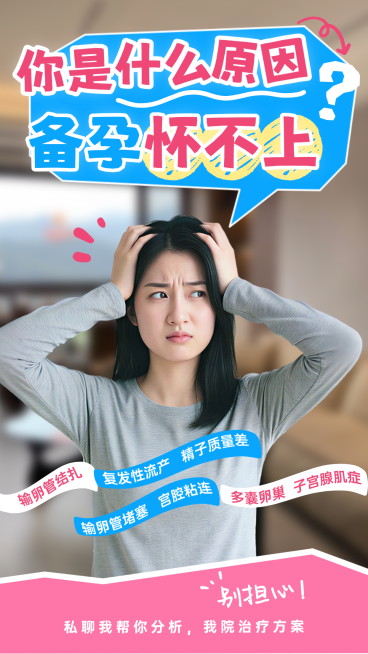 备孕困难医疗保健竖版海报预览效果