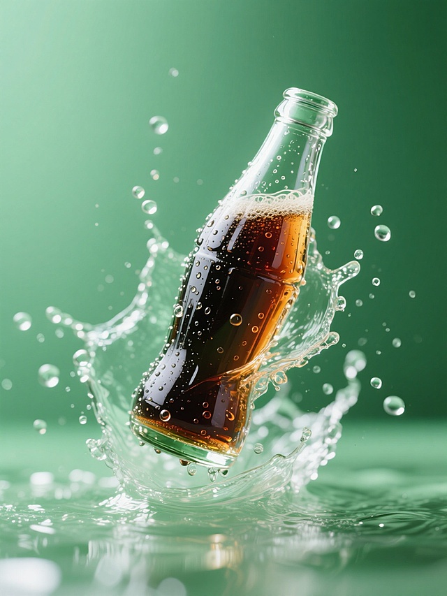 3D风液态设计，清爽感十足，瓶身与水花交织，展现动感与活力。