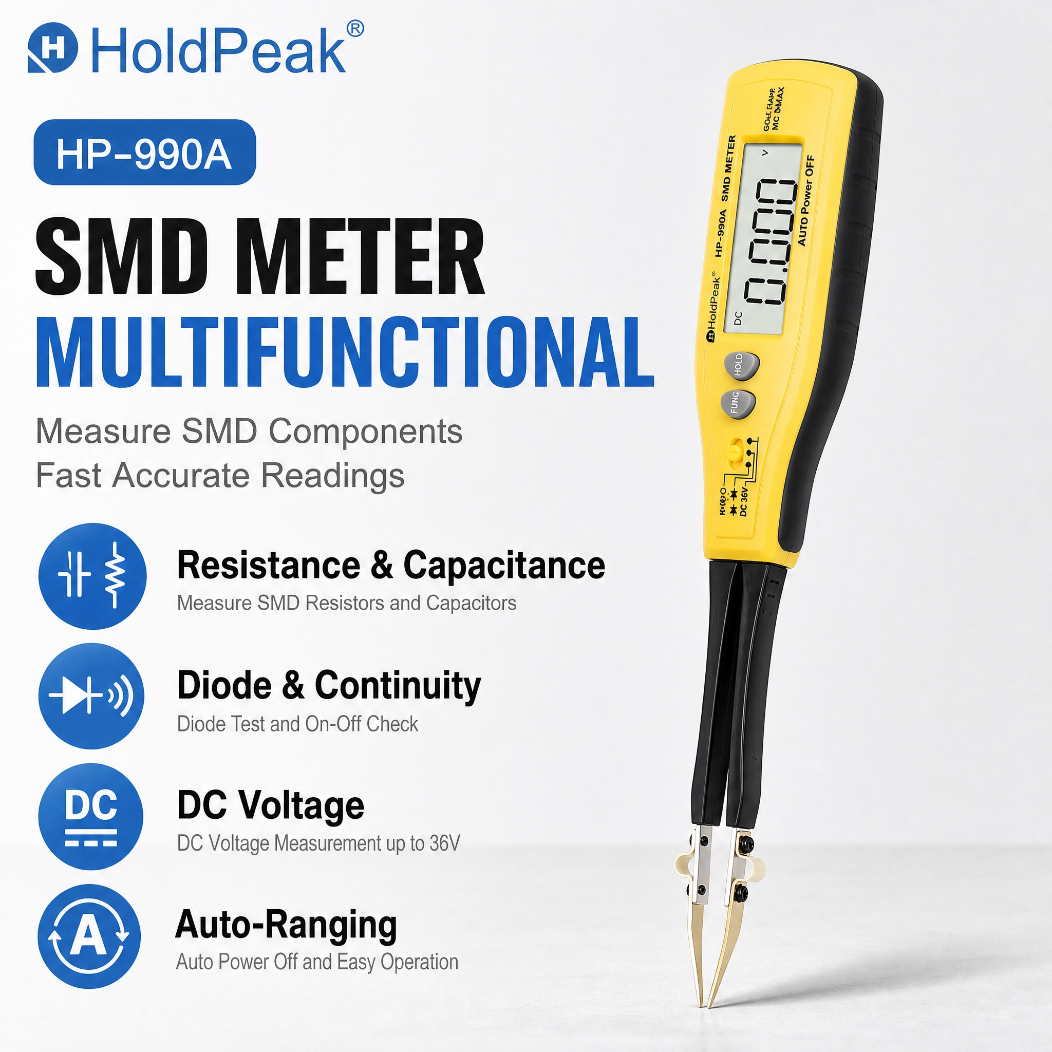 [单张主图] HoldPeak 笔式 SMD 万用表 HP-9… - 图片创意预览