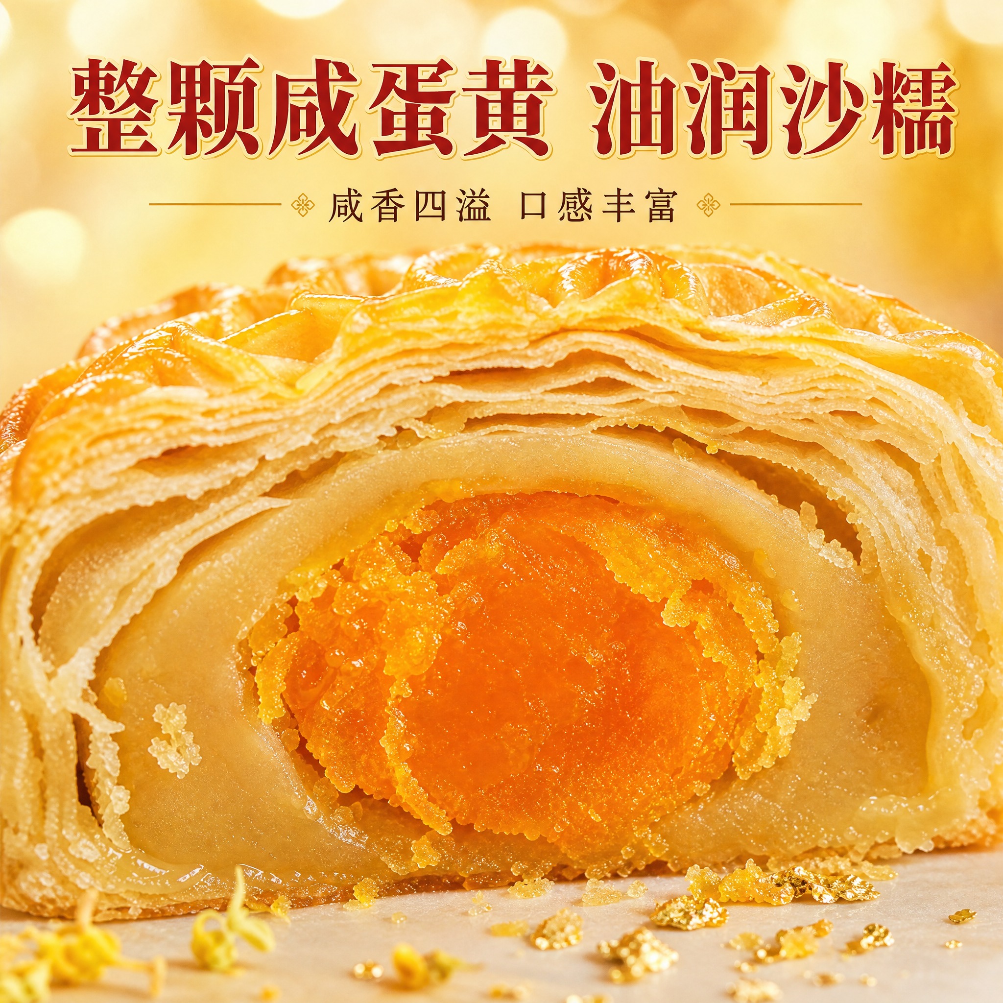 [主图-3] 细节与成分微观种草，超近距离微距展示咸蛋黄油润沙… - 图片创意预览