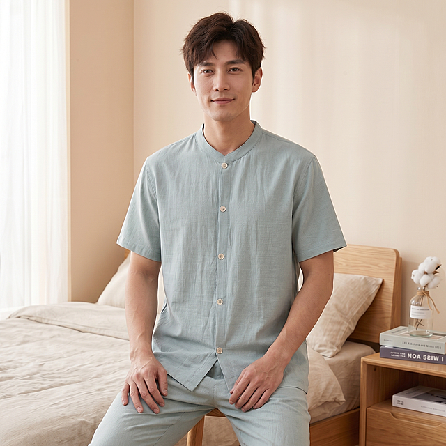 【主体保护指令】请保持参考图 1 中的【同一模特、同一服装、同一场景光感】一致，包括 面部五官、服装细节、背景色调、光影，不做改动。姿势、镜头景别、朝向按描述重新生成。画面整体为电商模特展示图，模特半坐在床沿，上半身朝向镜头，半身展示，正面朝向，常规机位，自然构图。人物与参考图 1 保持一致，服装以参考图 1 为准，背景与参考图 1 保持一致，光影与参考图 1 保持一致，画质与参考图 1 保持一致，风格为写实电商摄影，简约舒适，自然生活化。画面与参考图 1 在模特面部、服装、背景、光影、色调上保持高度一致；人物特征稳定（五官 / 肤色 / 发型一致）；服装细节准确；关节合理、姿势自然。