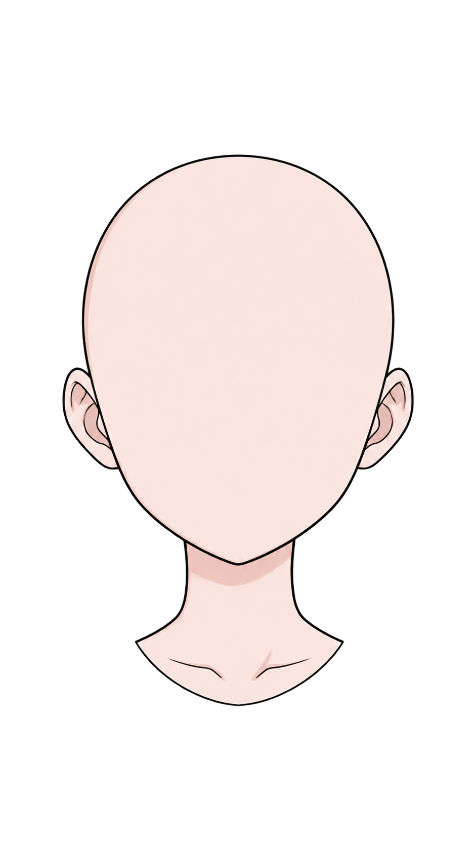 仅保留正脸人物的头部（脸部+耳朵+脖子上部），没有头发，脸部是… - 图片创意预览