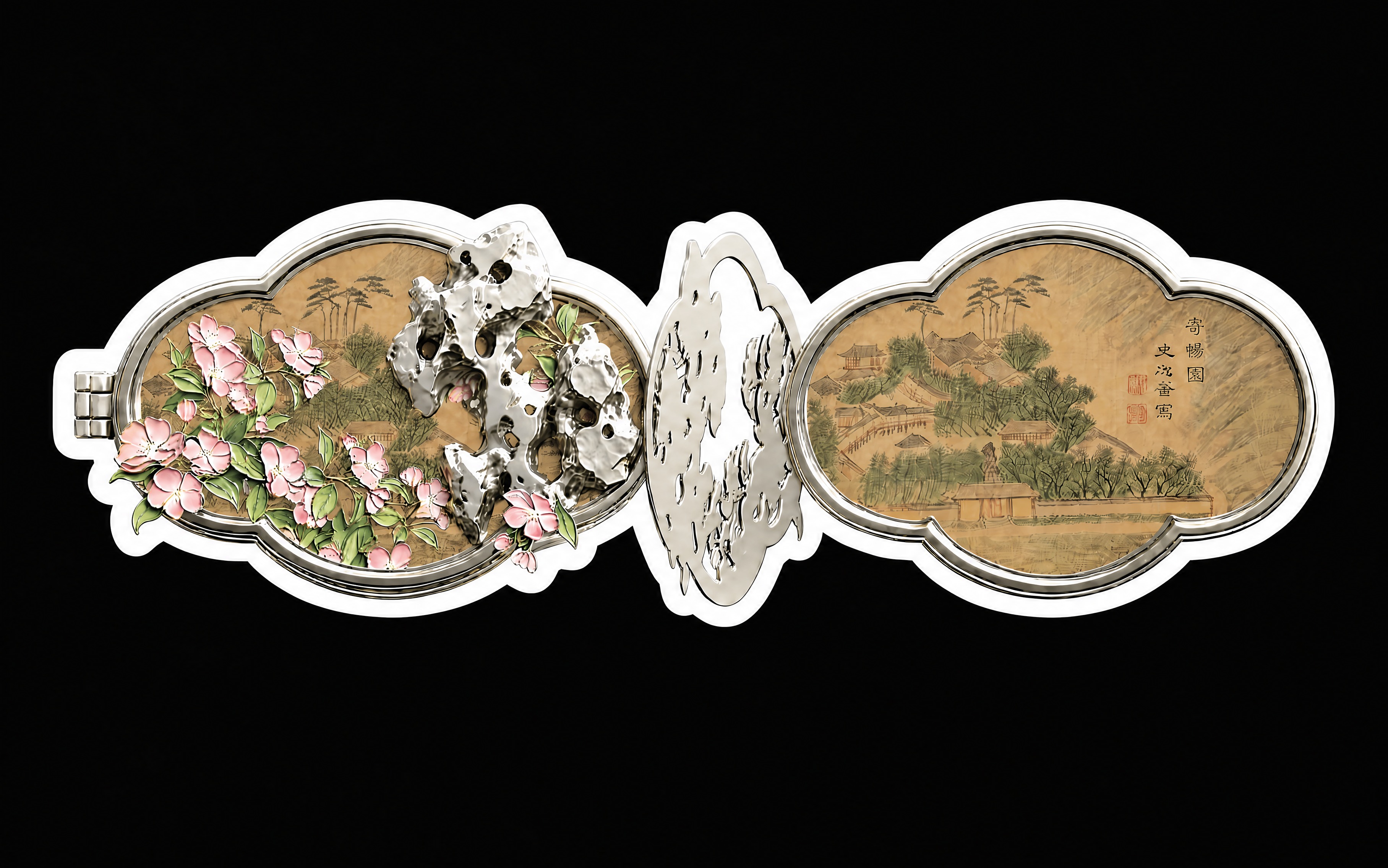 将背景改为纯黑色，产品主体和白色描边保持不变，贴纸效果，高清精致 - 图片创意预览