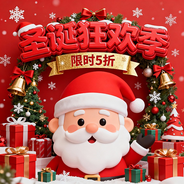 有点缺少圣诞元素，还有日期去掉，主要还是以红色为主