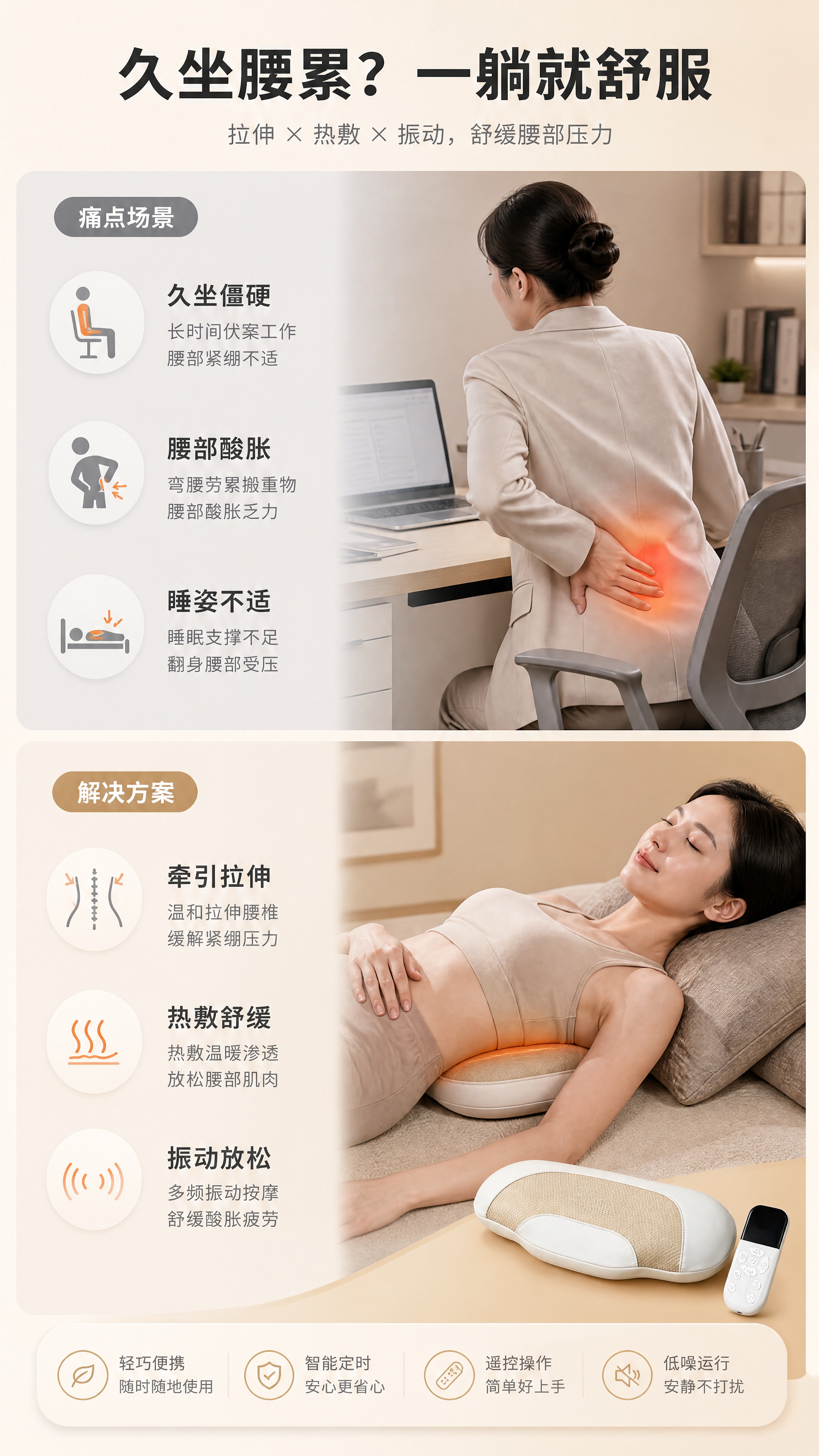 [商品] 使用【图1】智能腰椎拉伸按摩仪，保留产品外观、颜色、… - 图片创意预览