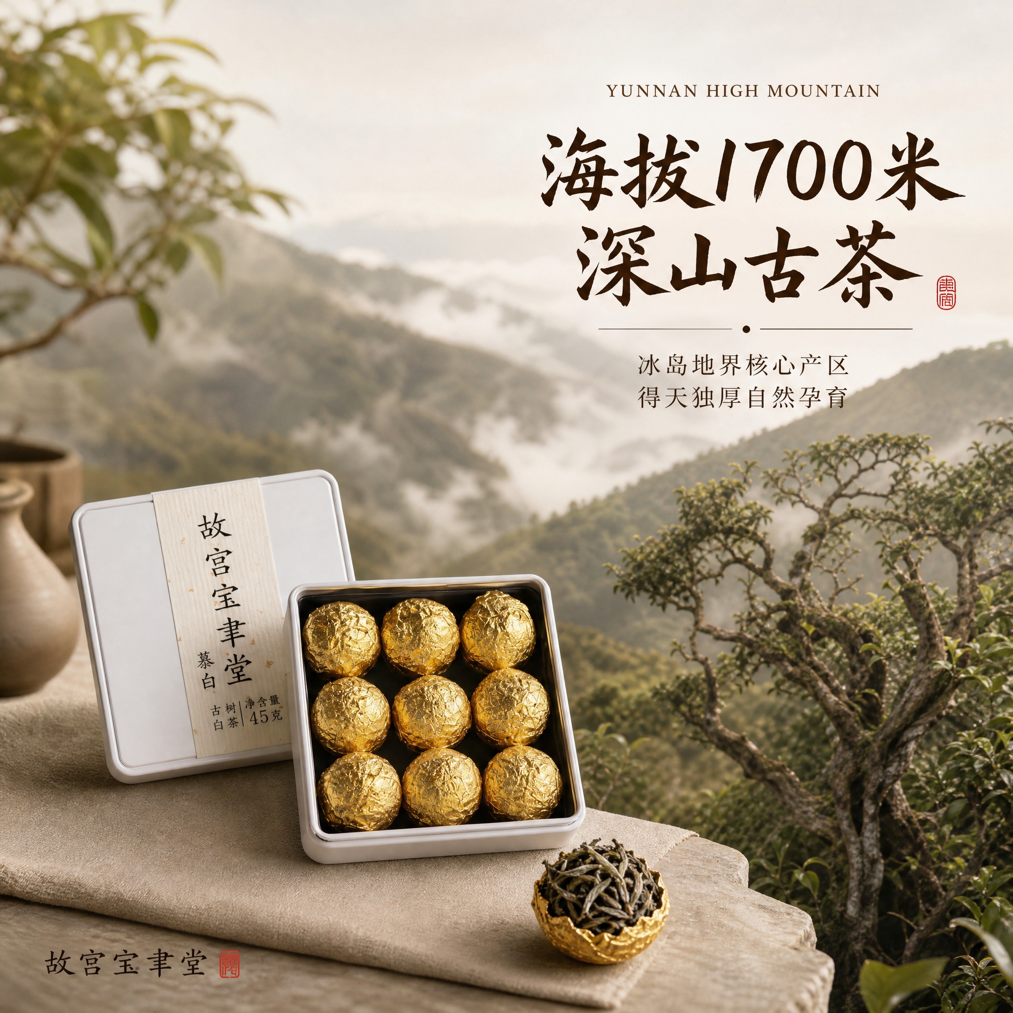 [主图-2] 故宫宝聿堂 2023冰岛地界古树白茶龙珠 产地溯… - 图片创意预览
