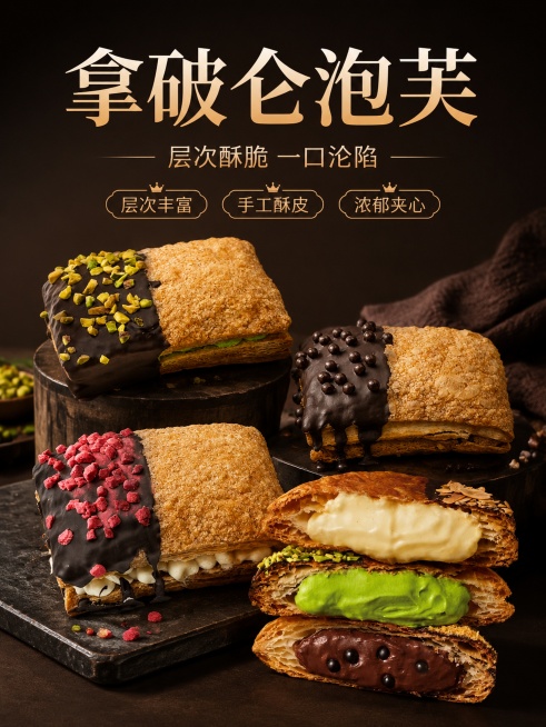 制作拿破仑泡芙海报预览效果