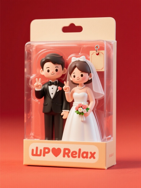 盒子上有描边文字“山P❤Relax”，动作保持一致预览效果