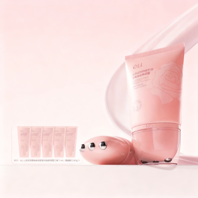 删除图片上所有的文字内容，保留原有画面和产品，保持整体粉色背景和风格不变，原图其他部分完全保留预览效果