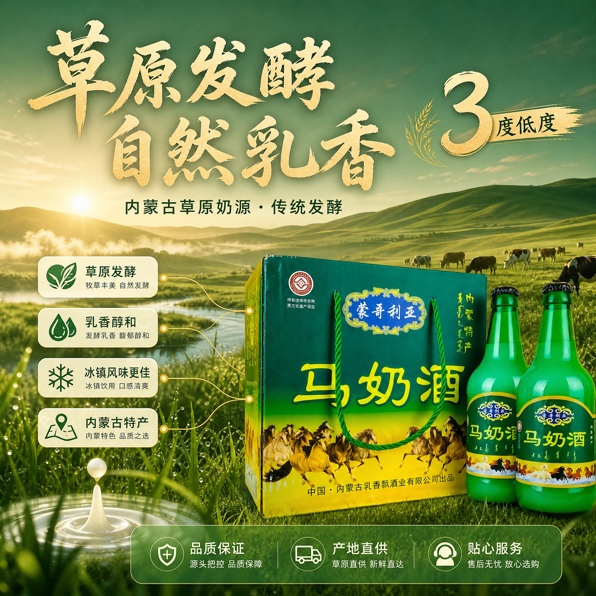 [主图-2] 产地溯源页：突出内蒙古草原奶源与发酵乳香，建立产… - 图片创意预览