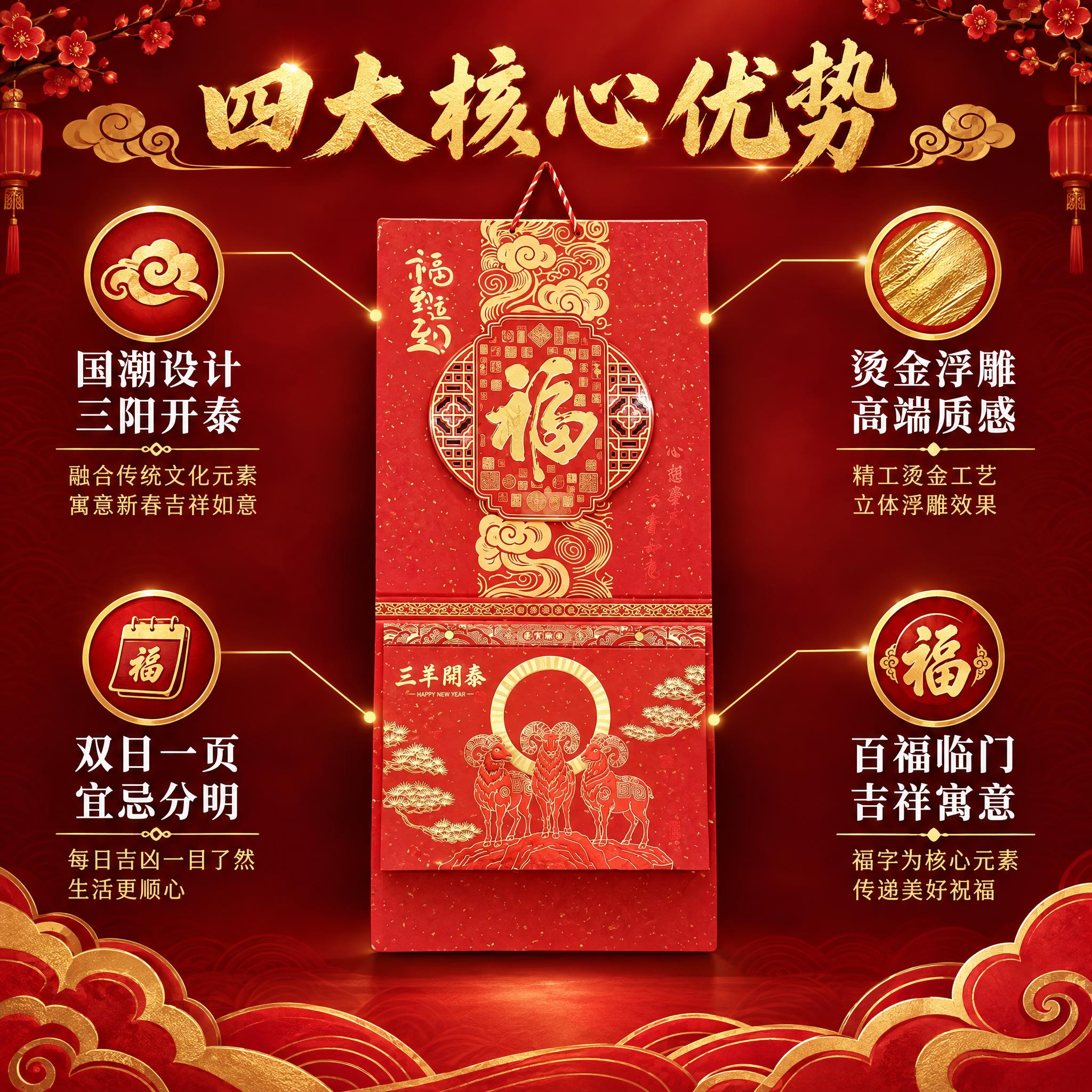 [主图-2] 核心亮点展示，突出撕历的四大核心功能优势。 [统… - 图片创意预览