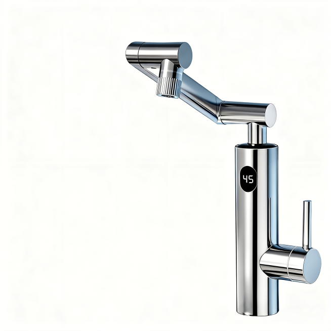 去除图片右下角的即梦AI水印，保留飞利浦水龙头产品和纯白色背景，保持产品光影和风格一致，画面干净自然预览效果