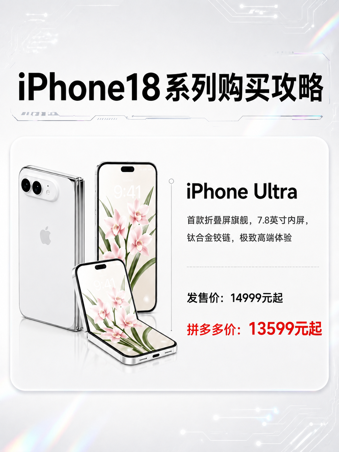 将海报左侧的粉色iPhone Ultra手机替换为第二张图中的… - 图片创意预览