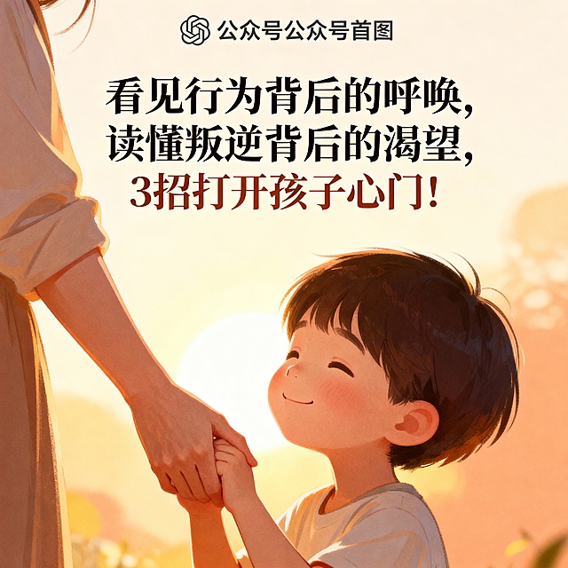 公众号首图：看见行为背后的呼唤，读懂叛逆背后的渴望，3 招打开孩子心门！