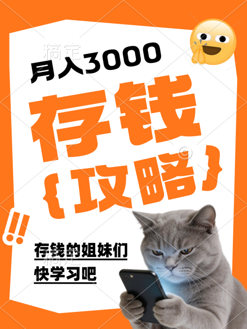 省钱攻略指南分享大字小红书封面预览效果