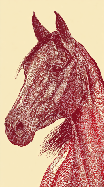 A well-built adult horse, with a clearly defined head, erect ears, bright and lively eyes, a long an预览效果