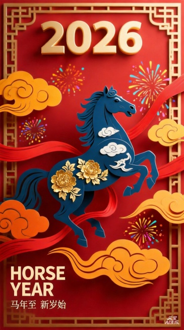 将马匹上的白牡丹花改成金色牡丹花，去掉画面中所有宝石预览效果