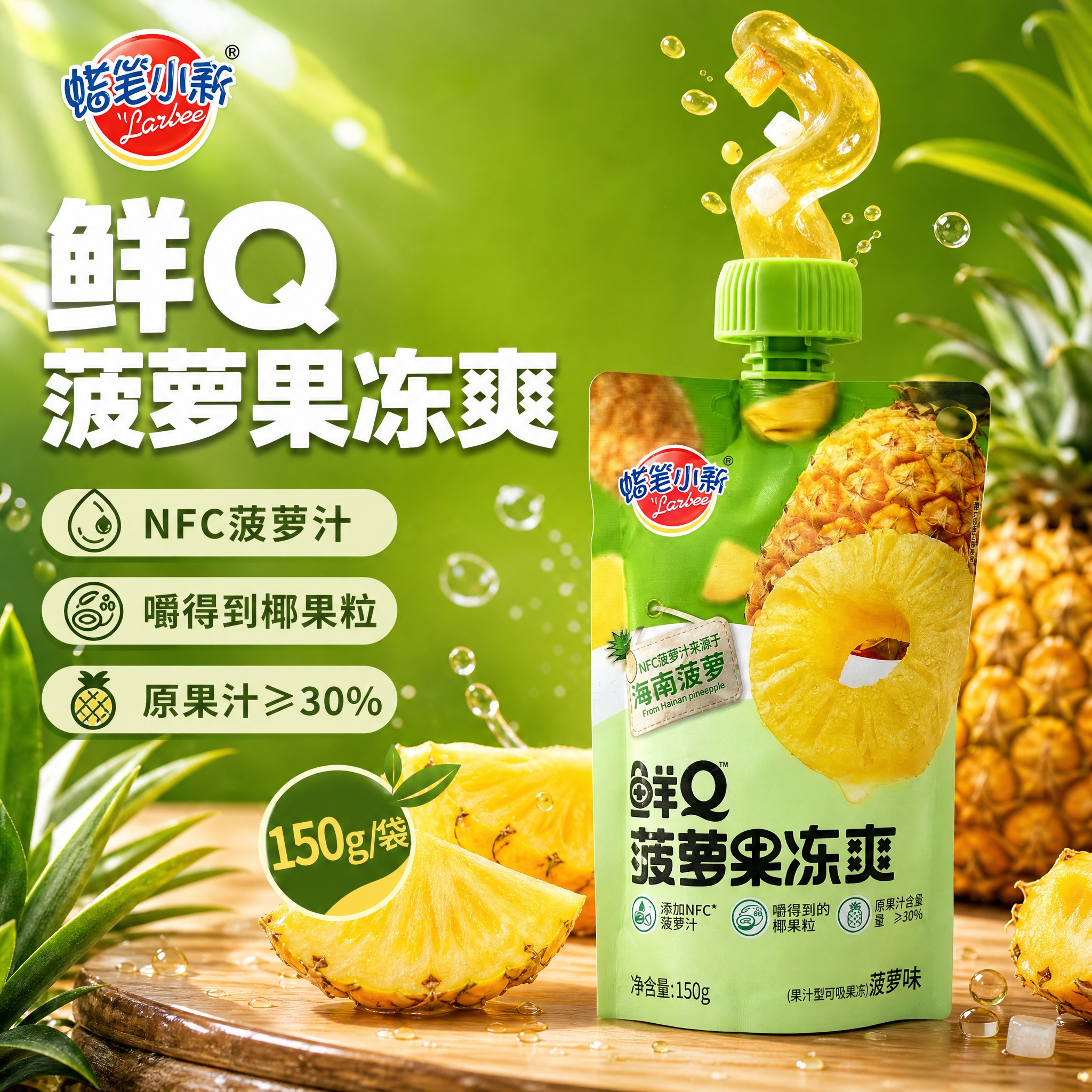 [单张主图] 蜡笔小新鲜Q菠萝果冻爽电商主图，爆款促销感路线，… - 图片创意预览