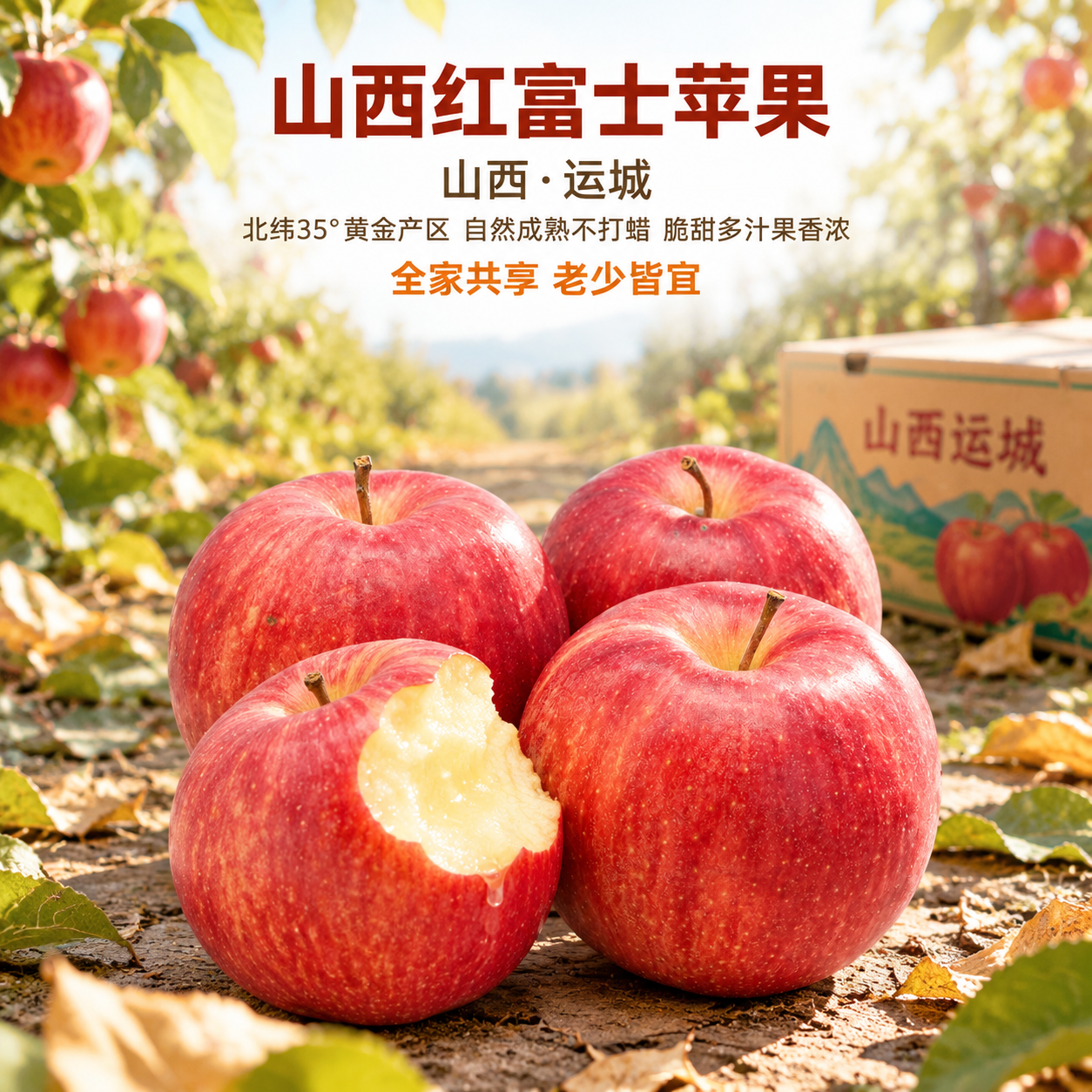 [主图-7] 山西运城红富士苹果适用人群展示，突出全家共享、老… - 图片创意预览