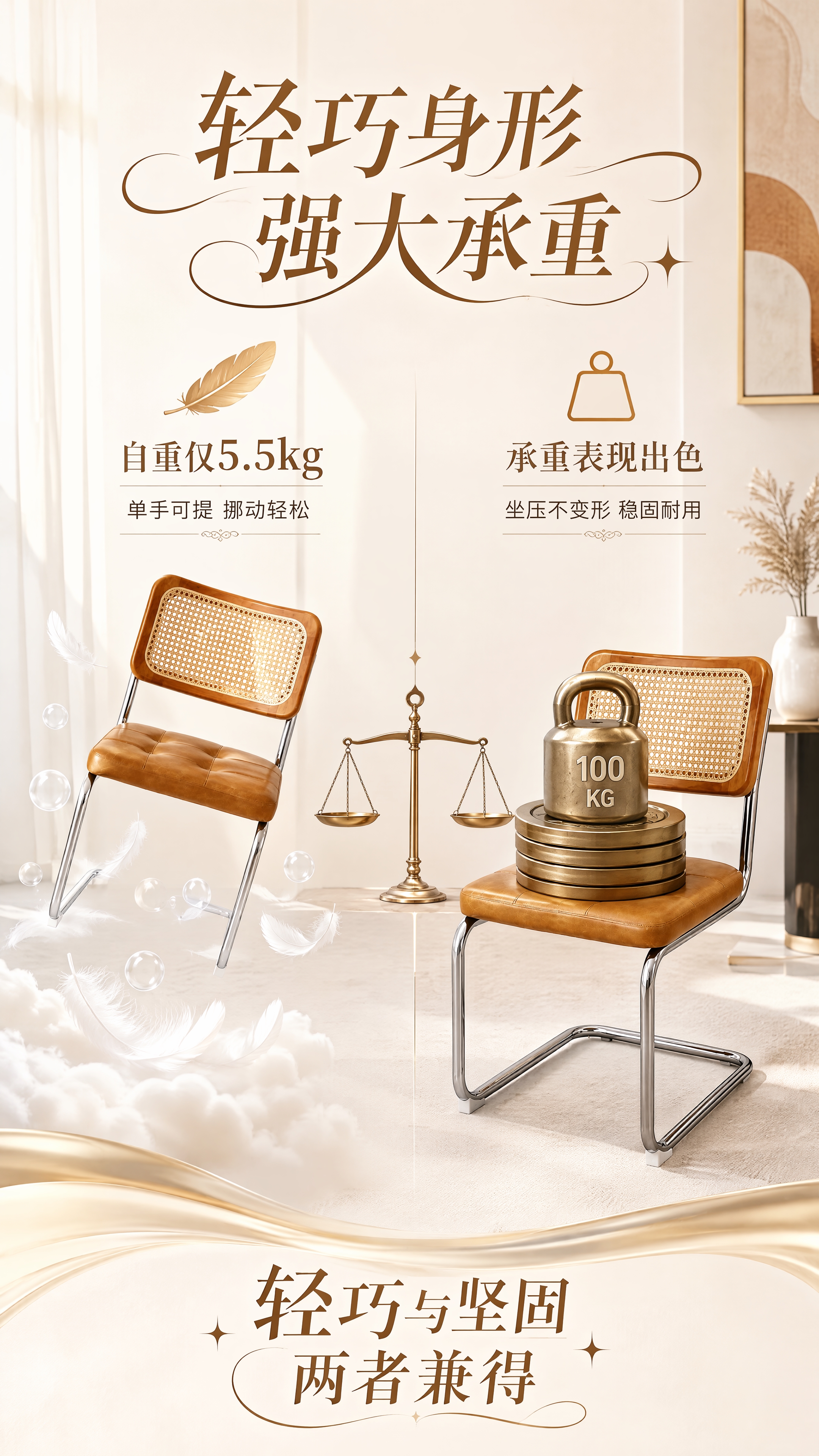 [第6张] 卖点五-整体轻巧但承重表现出色·自重轻便易搬运。本… - 图片创意预览