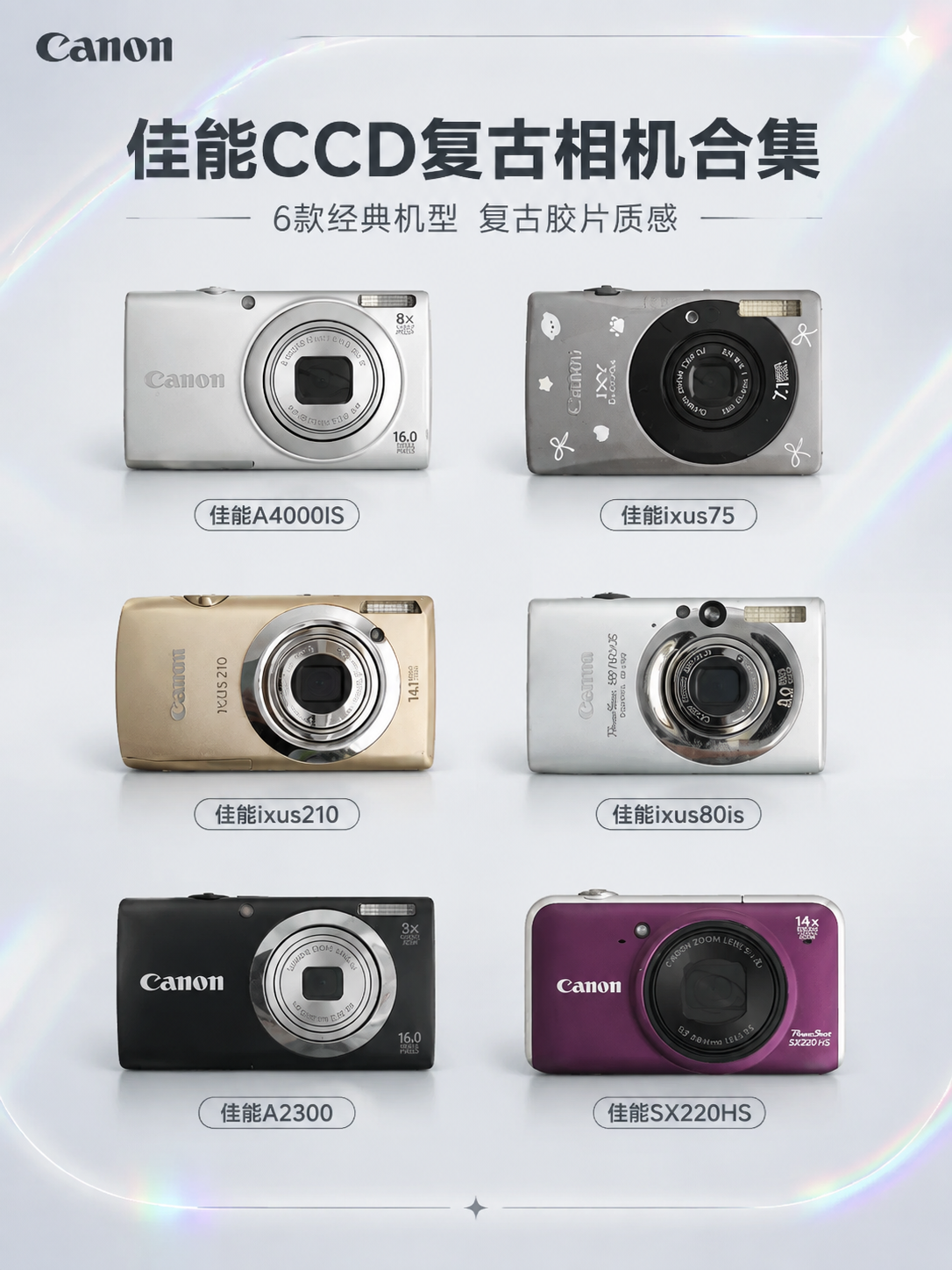 [主图-1] 商品识别与机型矩阵首图，让用户一眼看清是6款佳能… - 图片创意预览