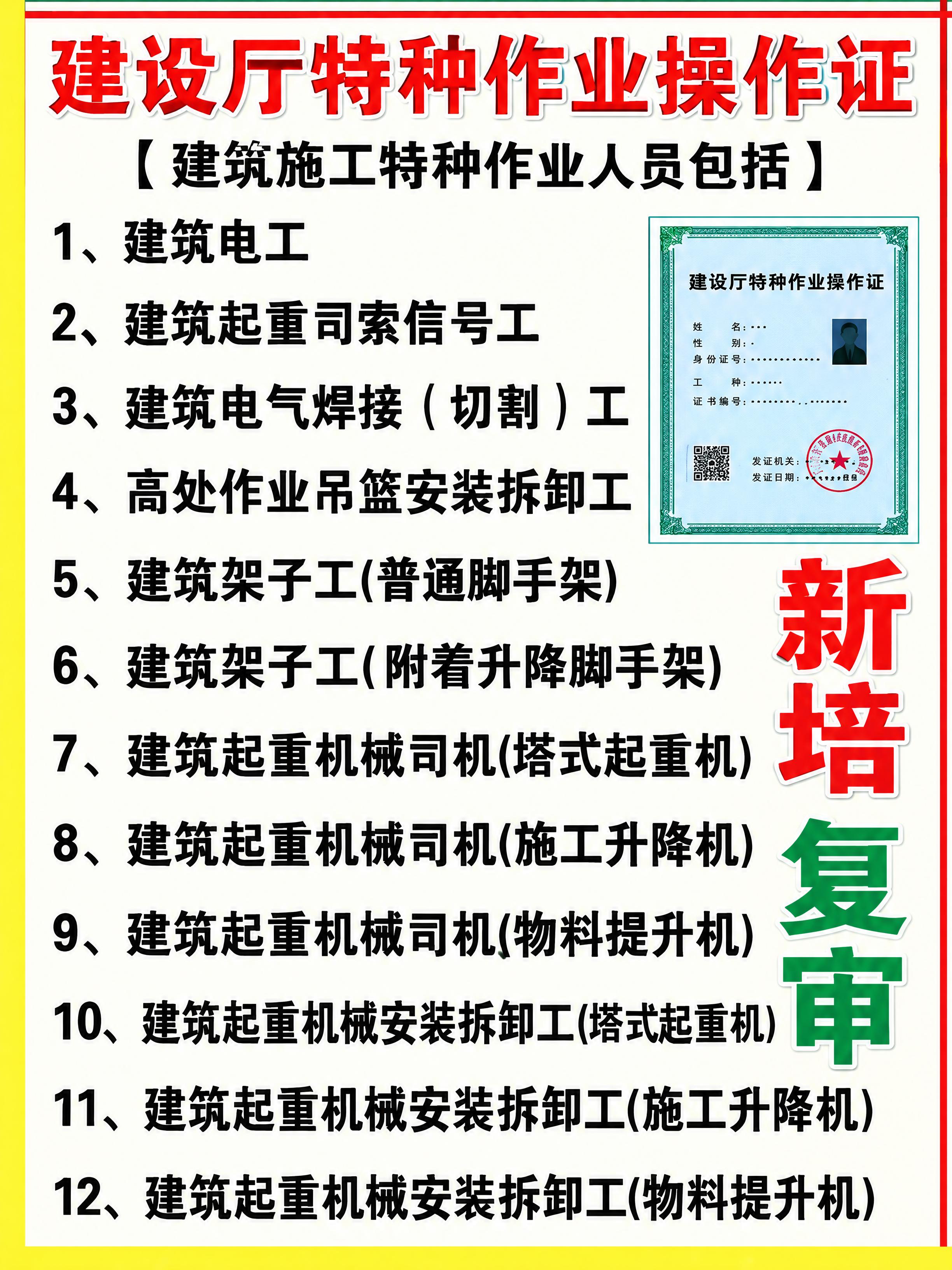 保持原图所有内容和布局完全不变，包括建设厅特种作业操作证标题、… - 图片创意预览