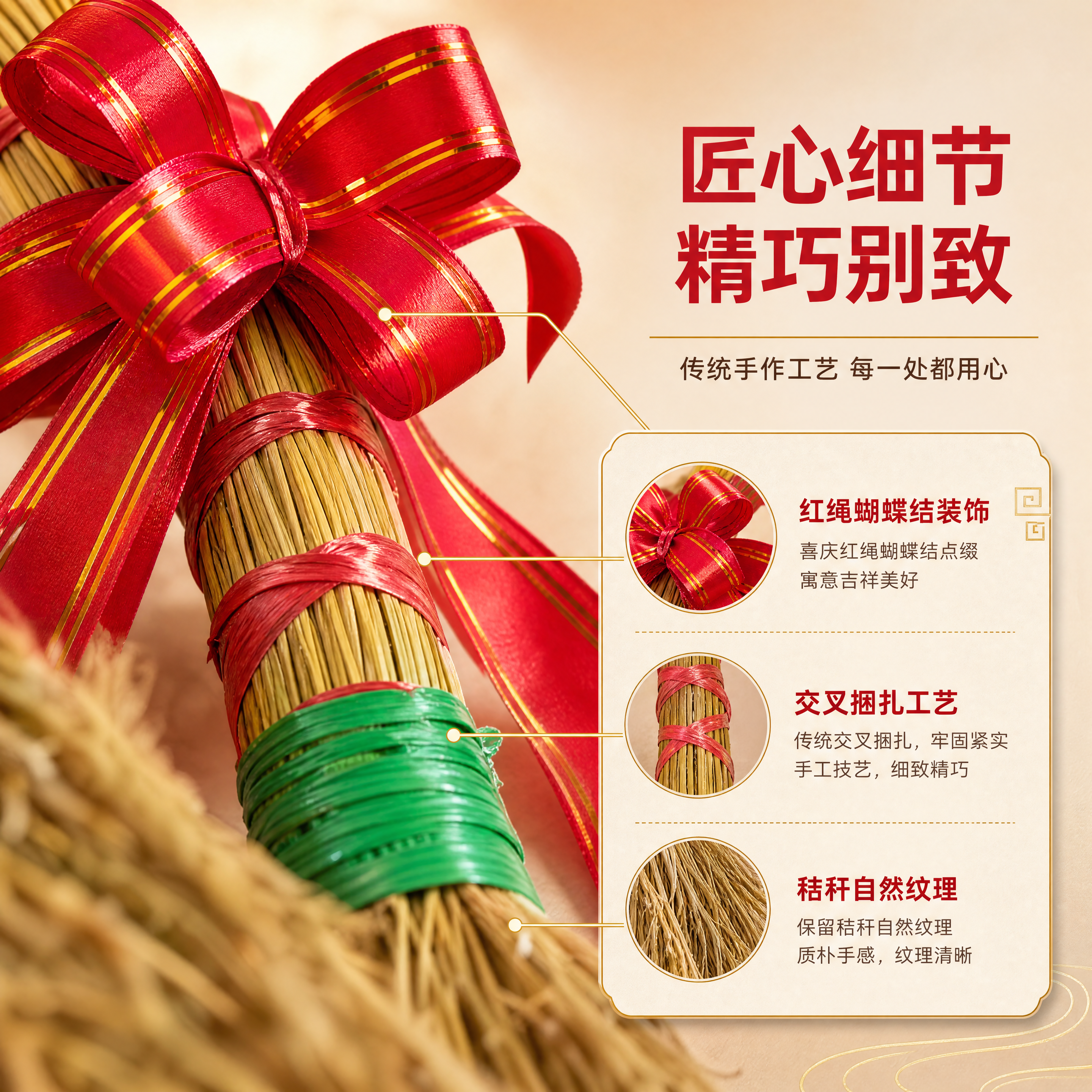 [商品] 使用【图3】小扫把斜款捆红绳挂件局部；保留红绳蝴蝶结… - 图片创意预览