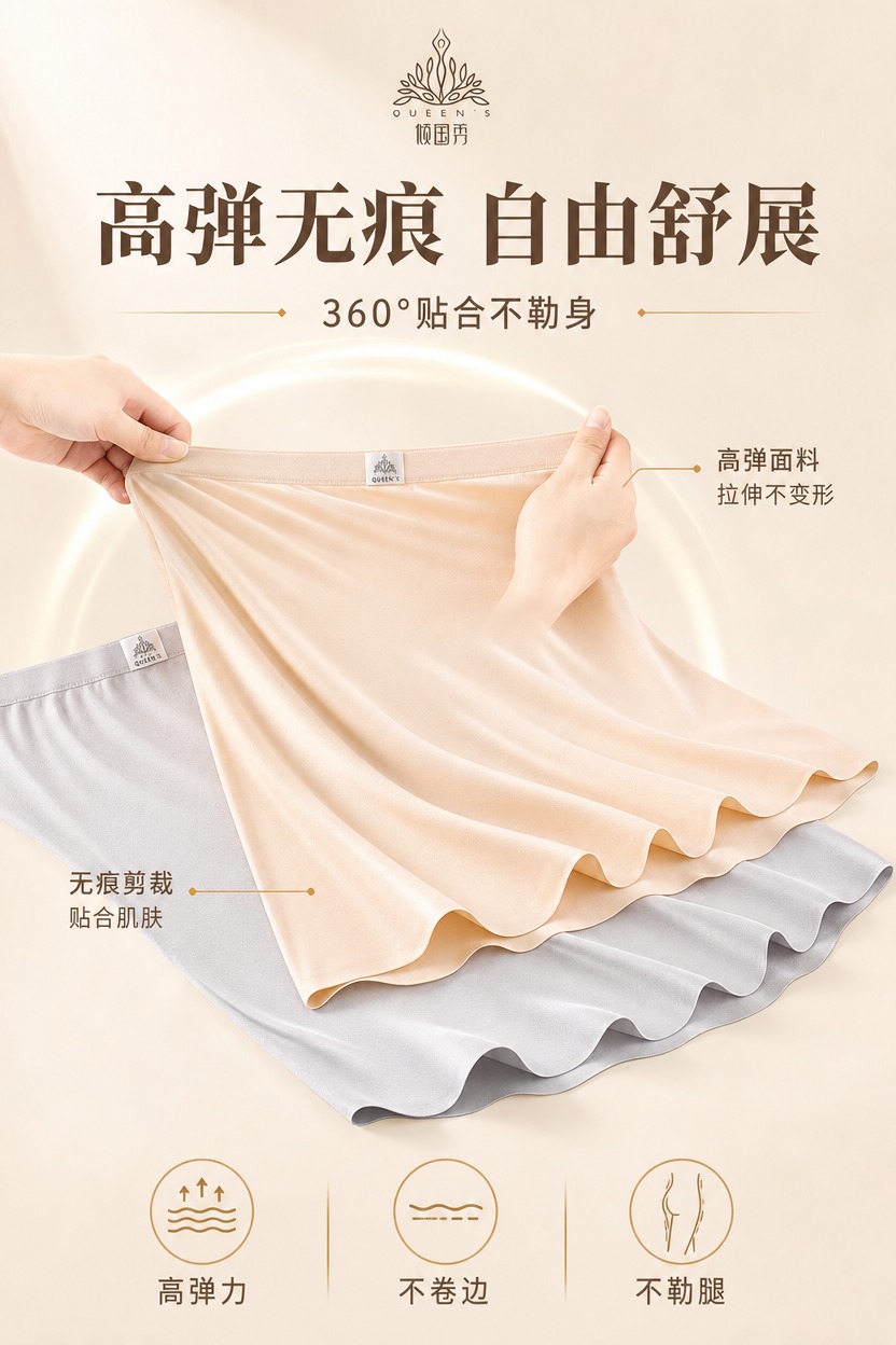 [商品] 使用【图3】肤色+浅灰两款高弹奶皮冰丝空调安全裤，展… - 图片创意预览