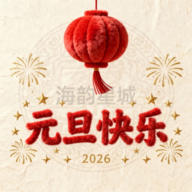 元旦快乐要毛绒的预览效果