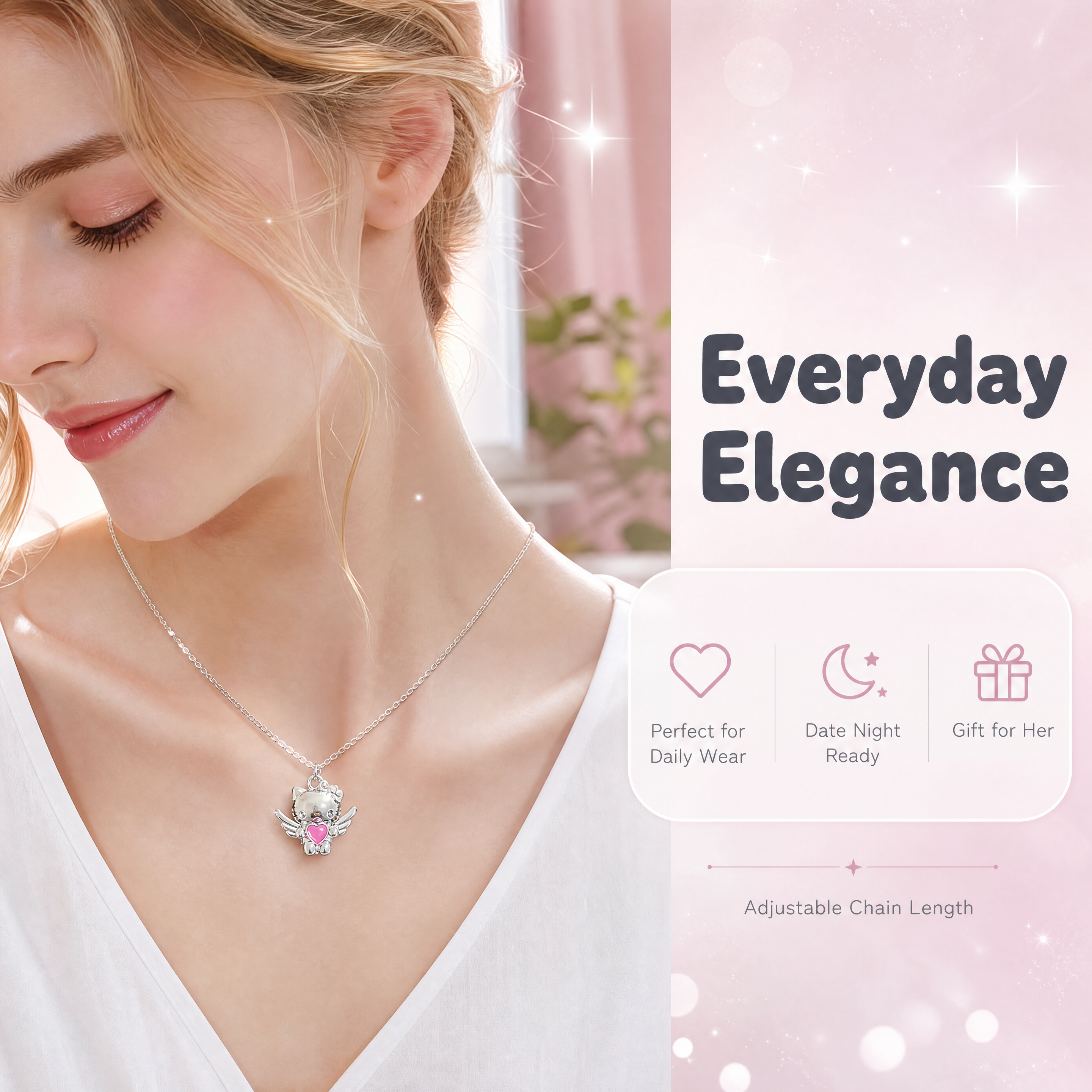 [商品] 使用【图1】Hello Kitty天使翅膀镀银项链；… - 图片创意预览