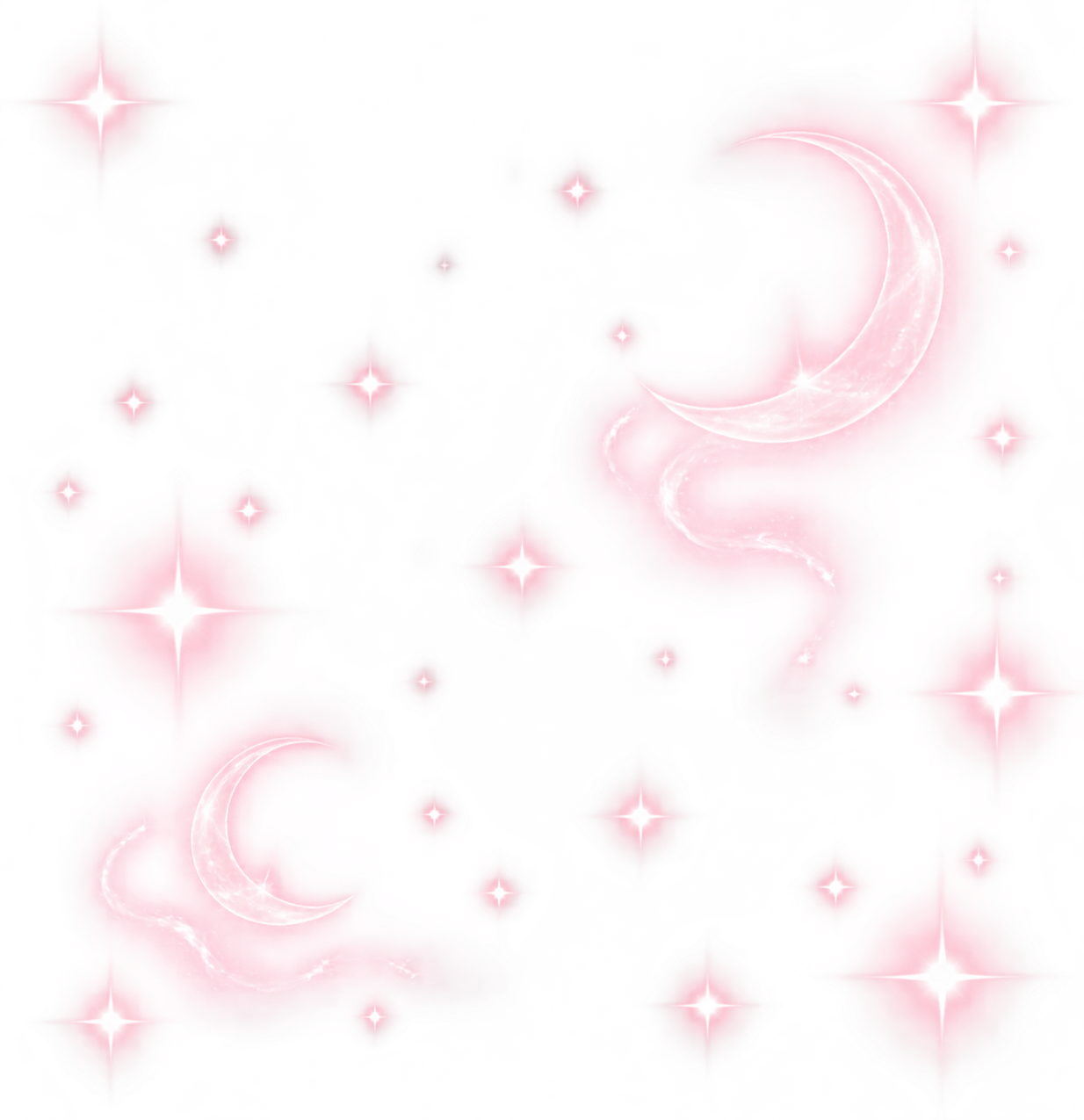 从参考图中提取装饰性星星闪光元素和月牙元素，白色四角星闪光效果… - 图片创意预览
