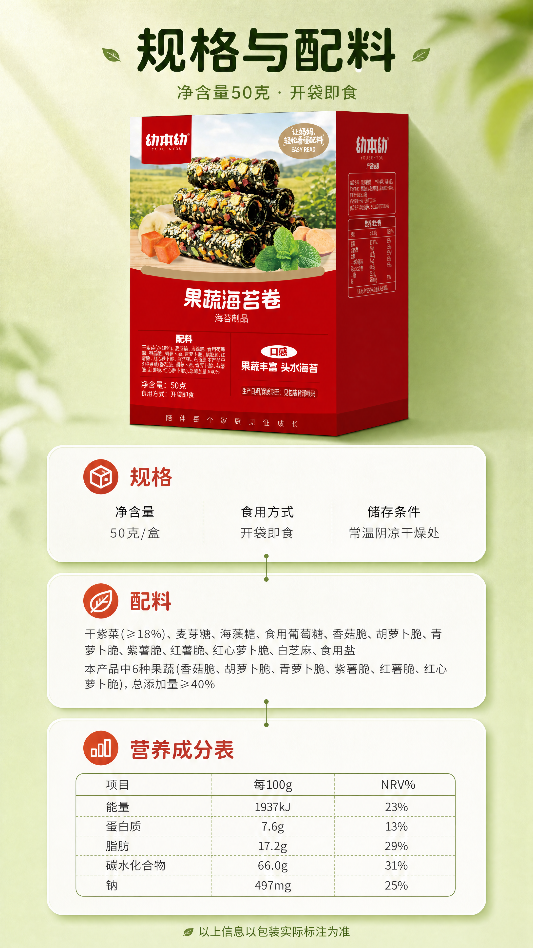 【图生图·电商详情页第5张·规格信息页】 [商品] 使用【图1… - 图片创意预览