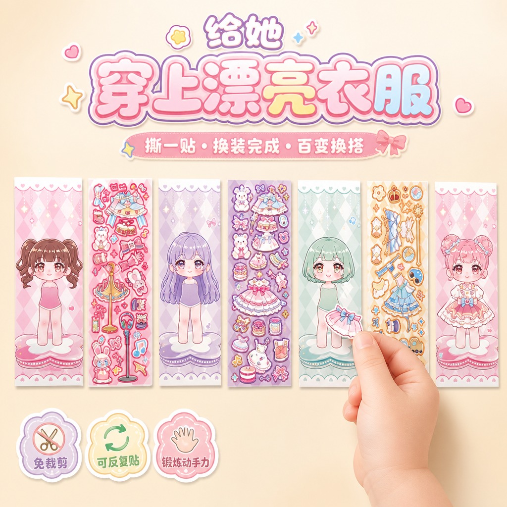 1:1正方形电商主图，换装玩法展示，纯玩法展示不出现产品封面。… - 图片创意预览