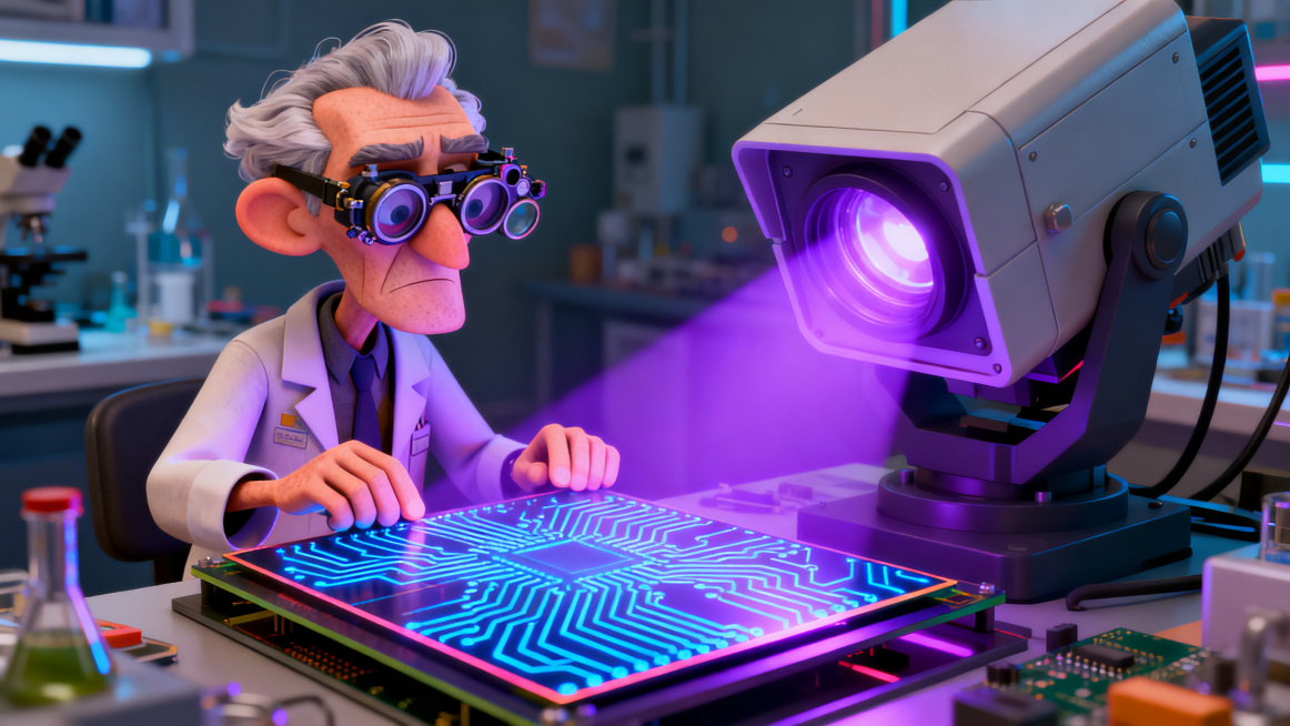 A 50-year-old skinny male scholar in a lab coat, wearing thick glasses and complex multi-lens optica预览效果