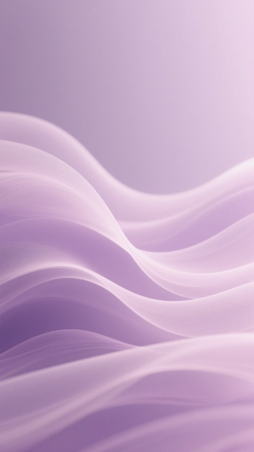 极简主义风格抽象背景，以柔和的粉紫色调为主，呈现出流动感的波浪形态，线条细腻且富有韵律，整体画面轻盈通透，光影效果柔和，高光区域明亮自然，营造出宁静优雅的氛围，保持简约质感，无任何文字和标识元素。预览效果