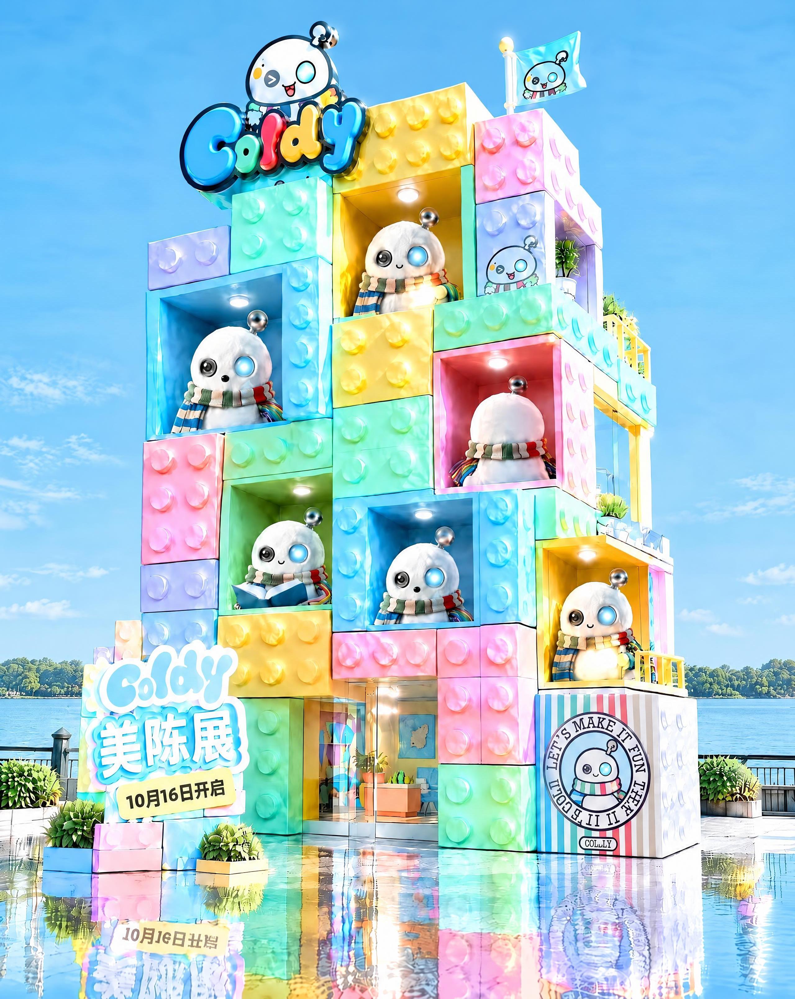 删除画面中水面上的所有游艇和船只，保留前景的地面反光地面、远处… - 图片创意预览