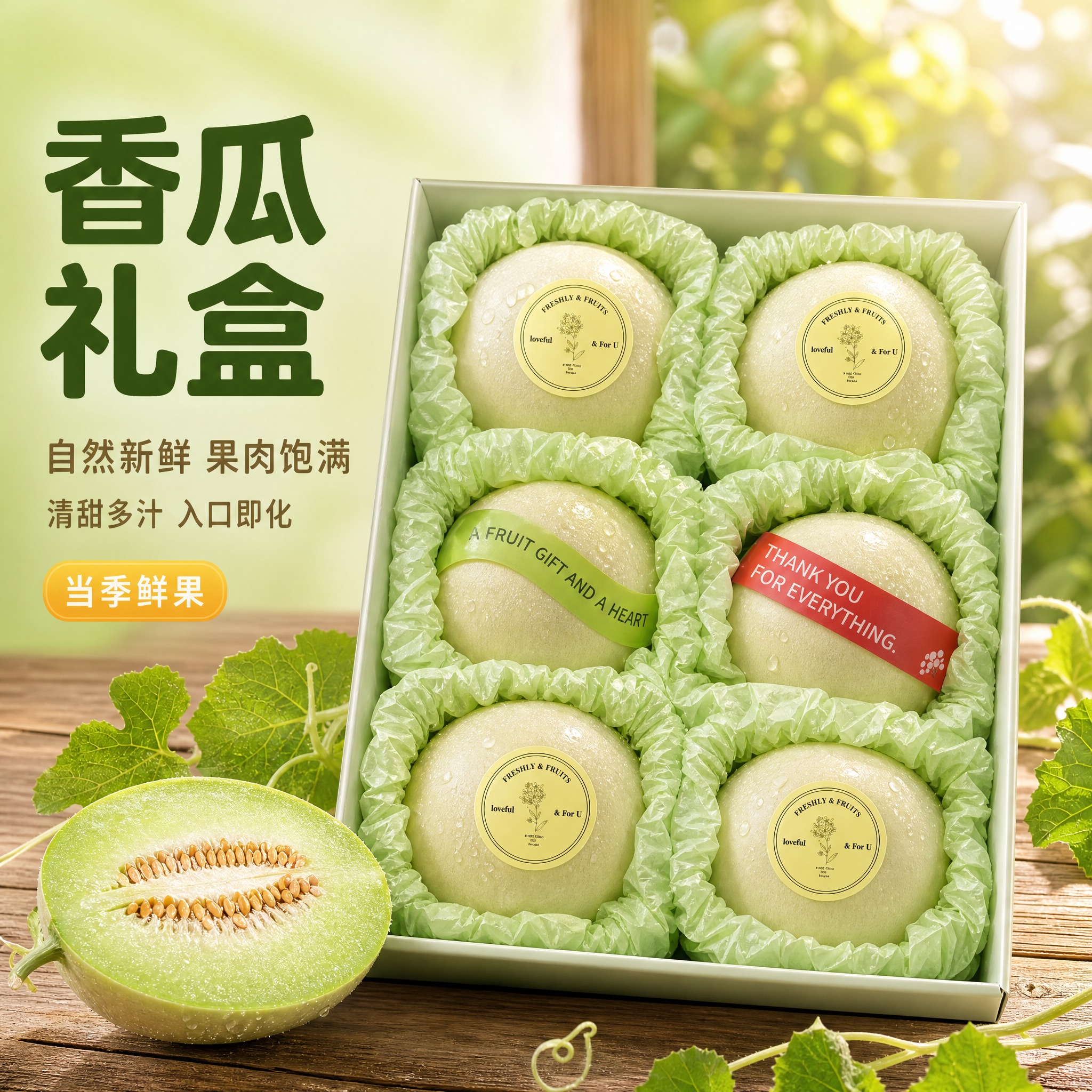 [主图-1] 香瓜礼盒 首图点击率 食欲诱惑主题。 [统一基调… - 图片创意预览