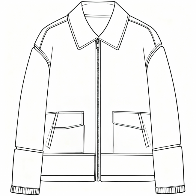 根据图片中服装款式，画服装线稿图预览效果