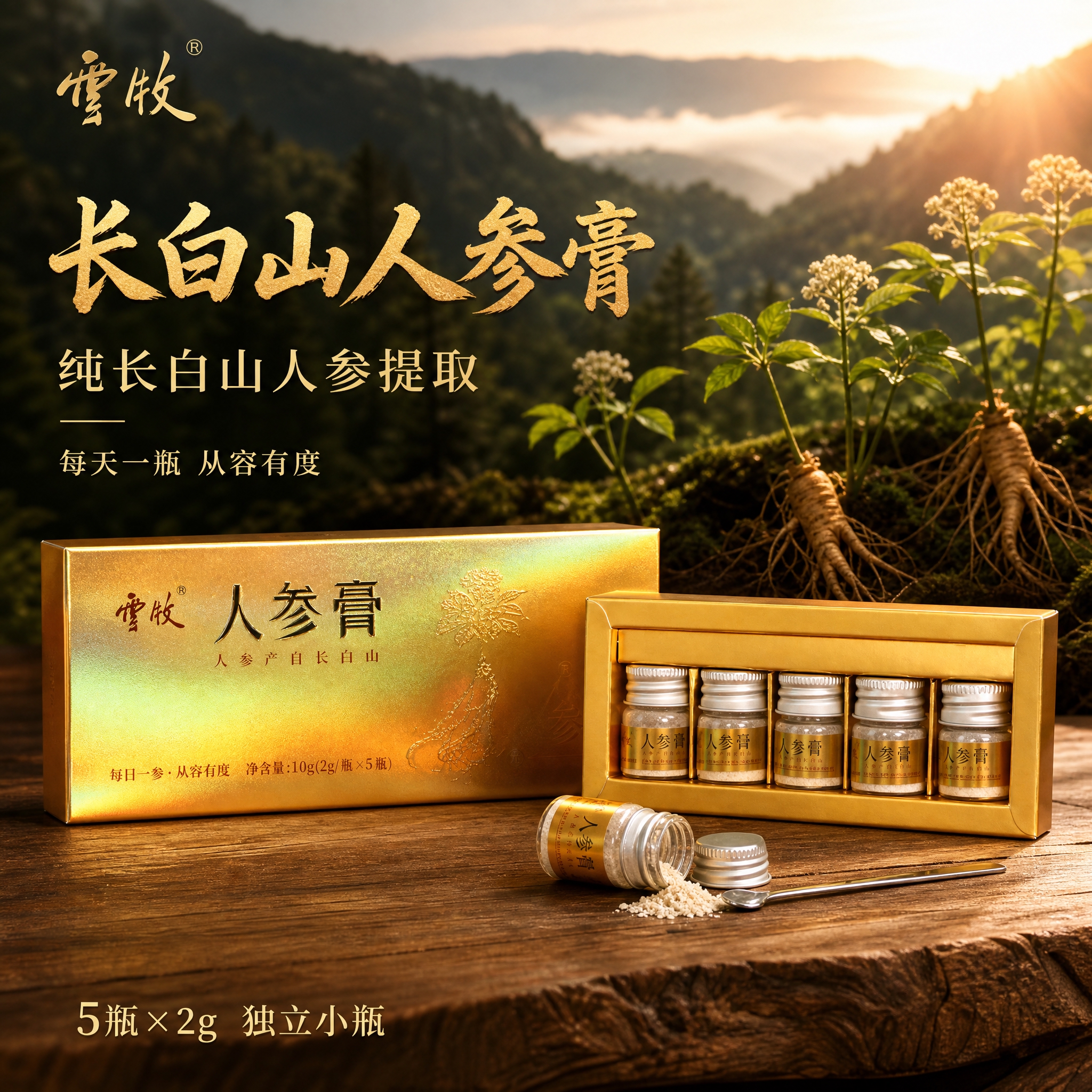 [主图-1] 云牧人参膏首图 突出长白山人参提取高端滋补品质… - 图片创意预览